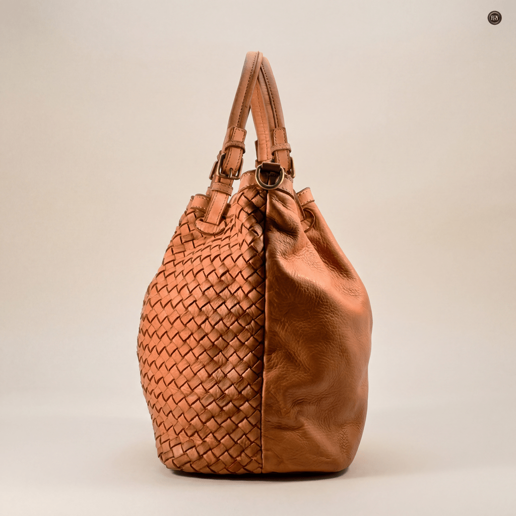 Borsa Caterina Lume in pelle intrecciata