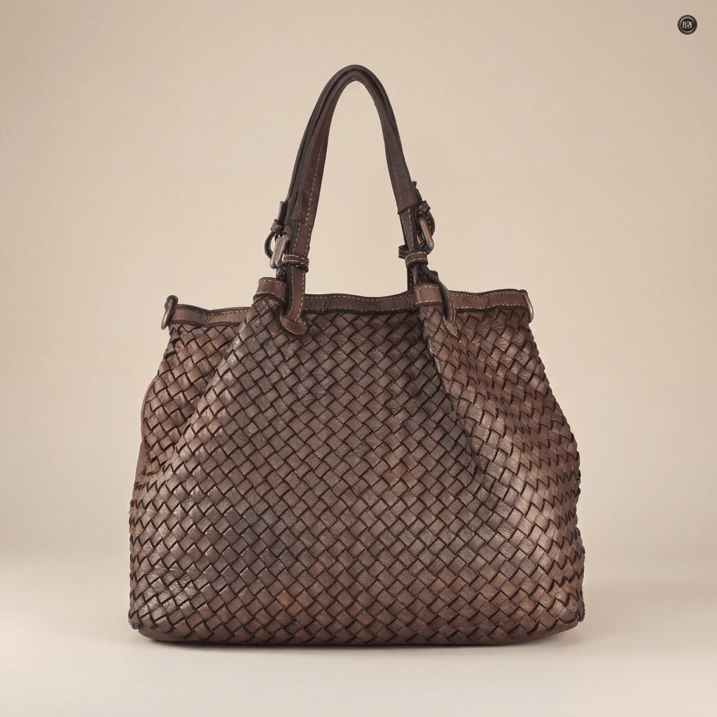 Borsa Caterina Lume in pelle intrecciata