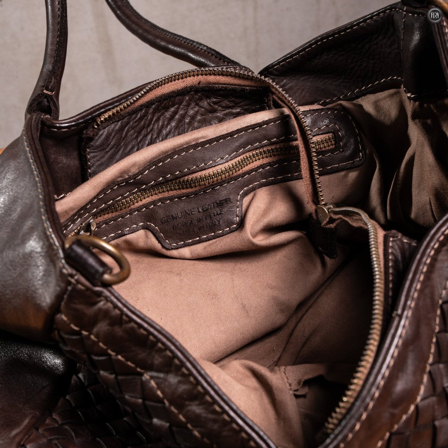 Borsa Caterina Riva in pelle intrecciata
