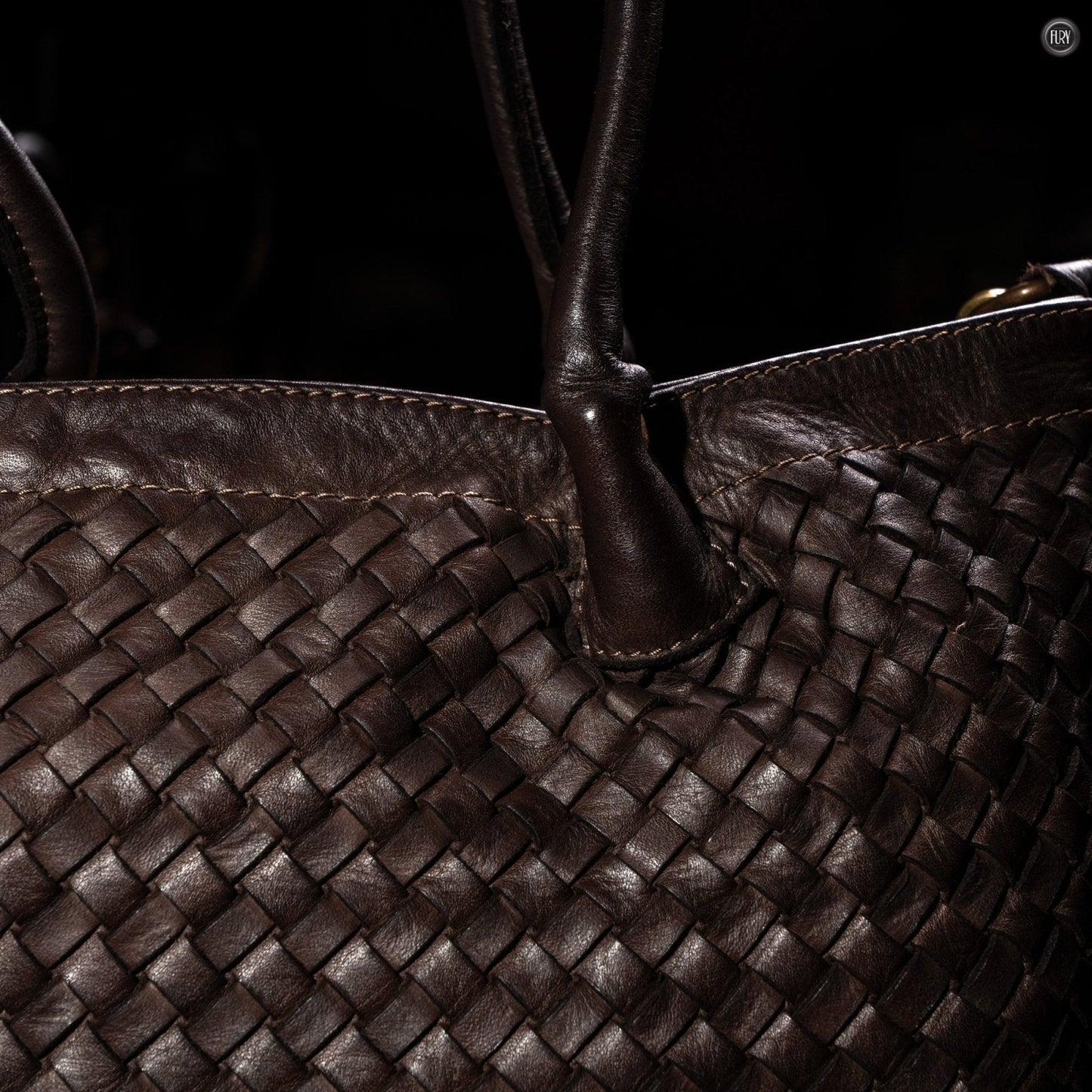 Borsa Caterina Riva in pelle intrecciata