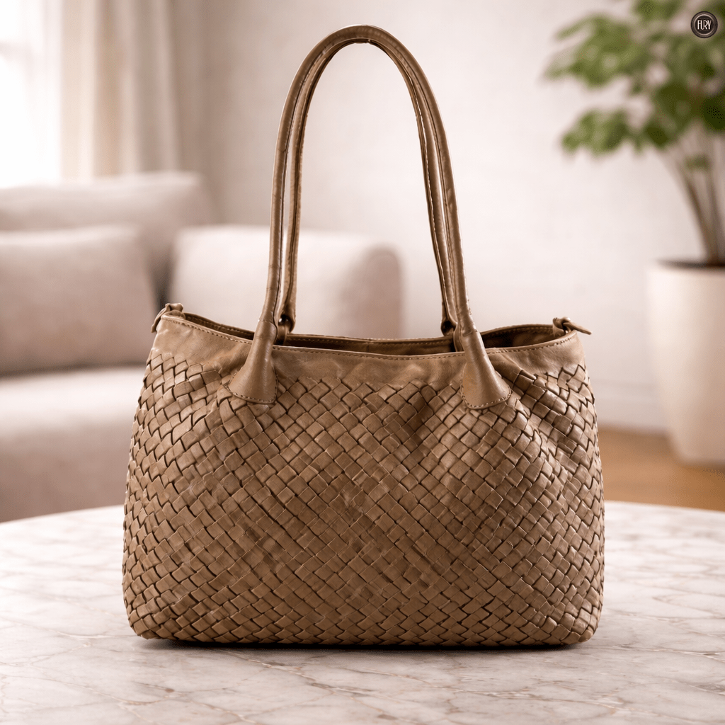 Borsa Caterina Riva in pelle intrecciata