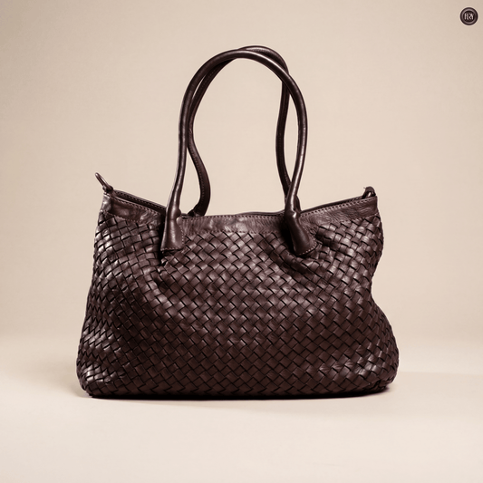 Borsa Caterina Riva in pelle intrecciata
