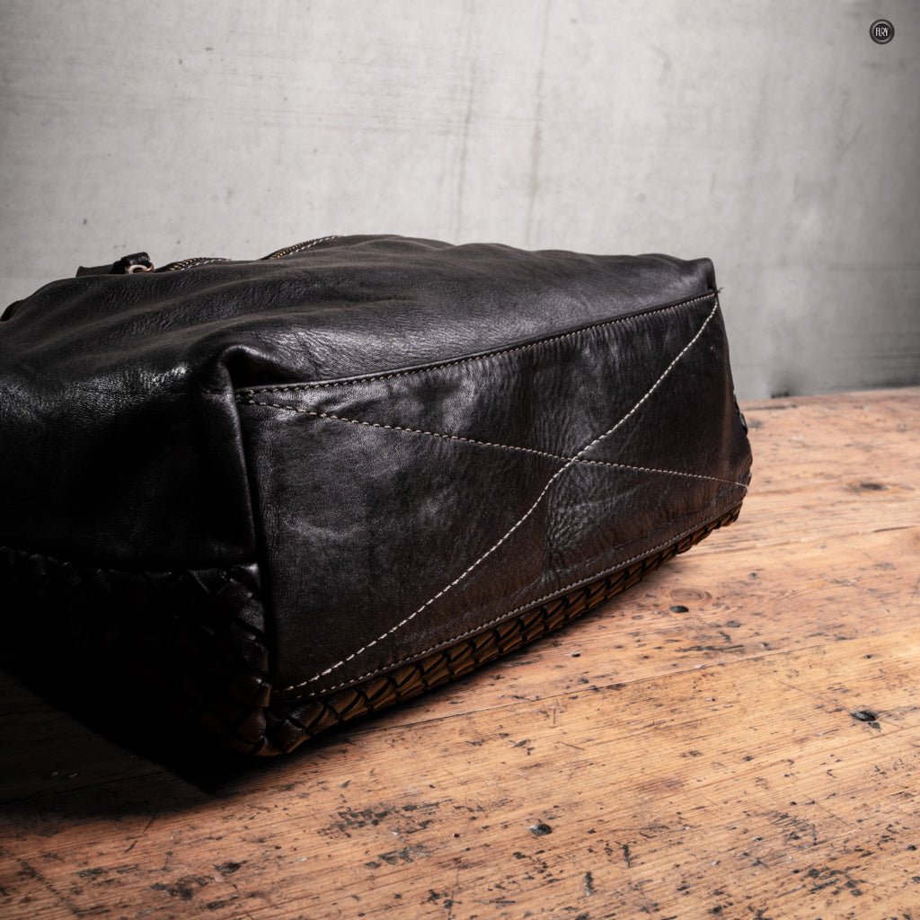 Borsa Caterina Riva in pelle intrecciata