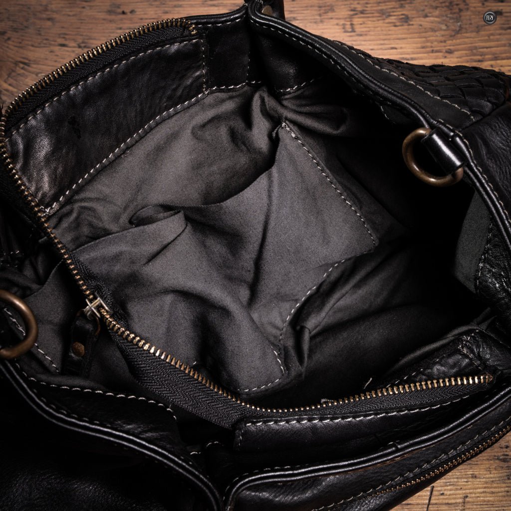 Borsa Caterina Riva in pelle intrecciata