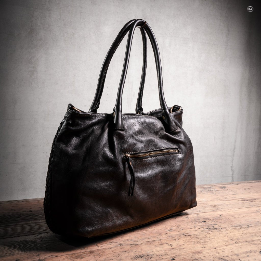Borsa Caterina Riva in pelle intrecciata
