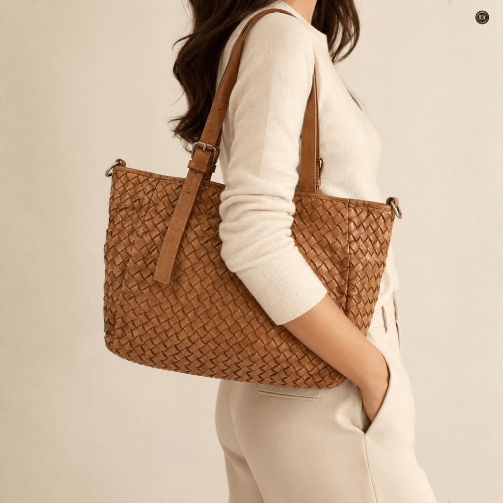 Borsa Costanza in pelle intrecciata