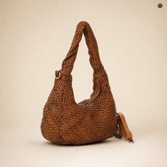 Borsa Elvira in pelle intrecciata