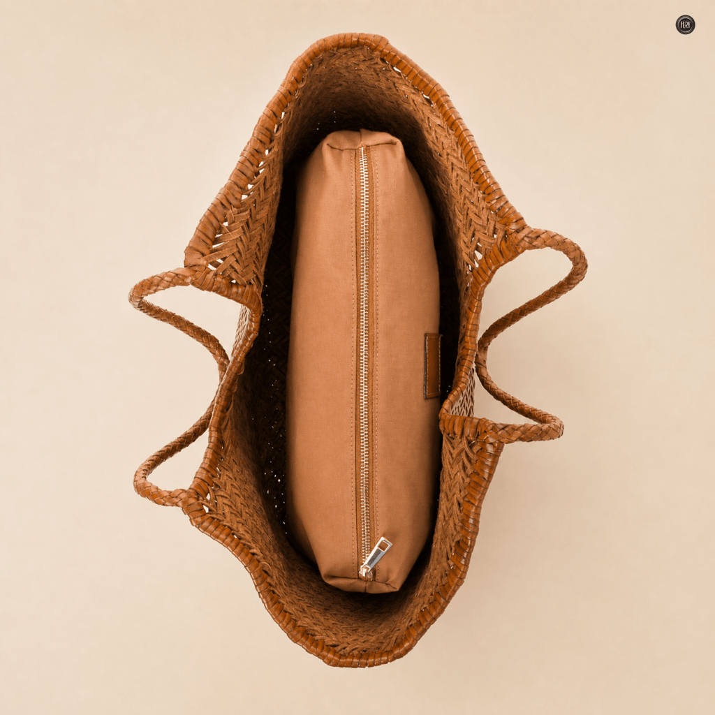Borsa Gemma in pelle intrecciata