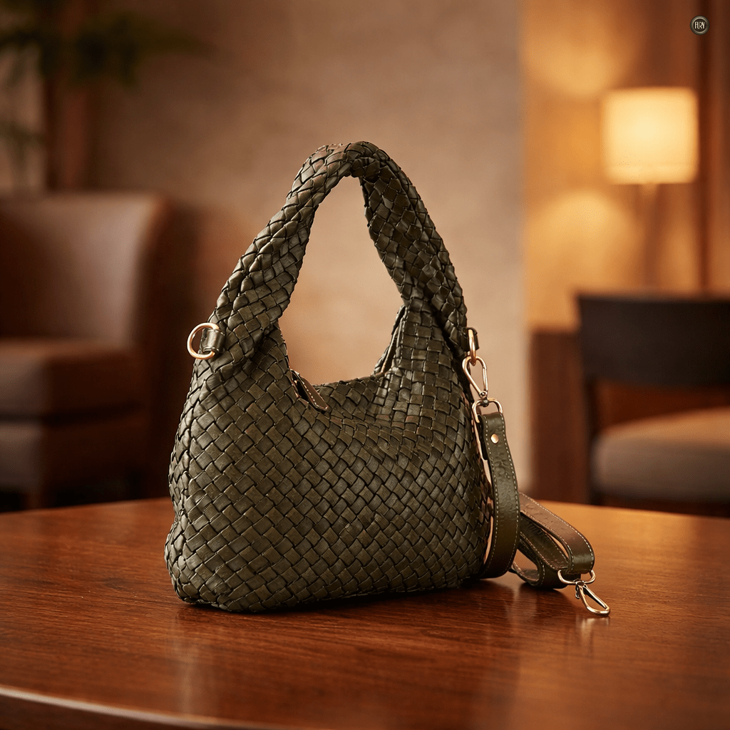 Borsa Livia in pelle intrecciata