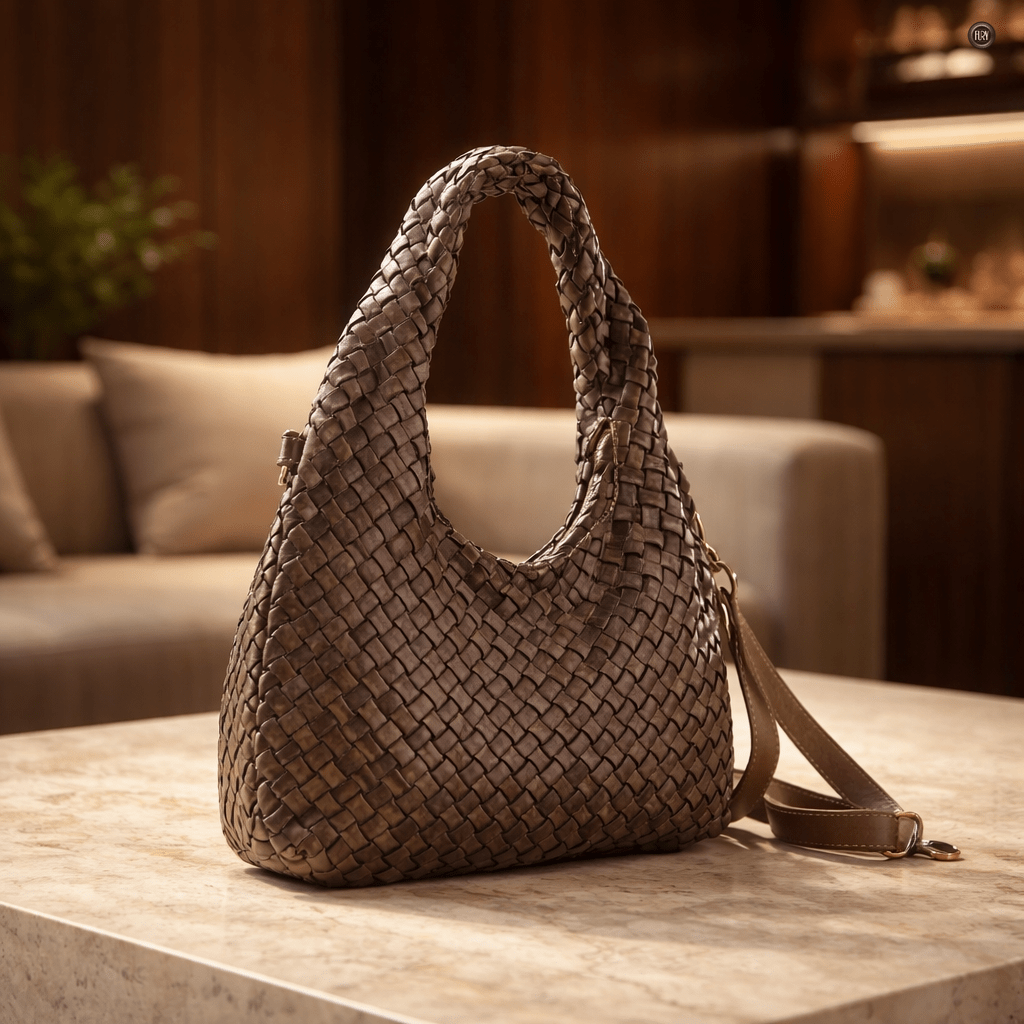 Borsa Livia in pelle intrecciata
