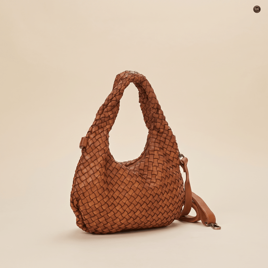 Borsa Livia in pelle intrecciata