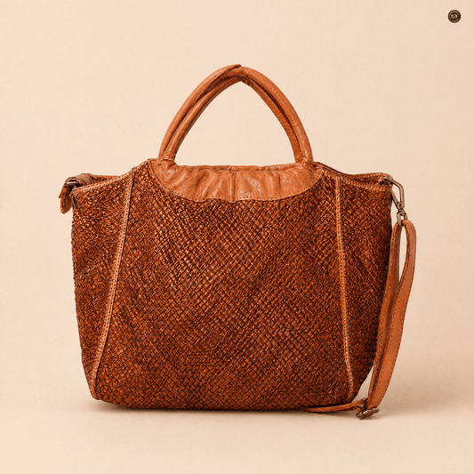 Borsa Prime in pelle intrecciata