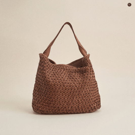 Borsa Tea maxi in pelle intrecciata