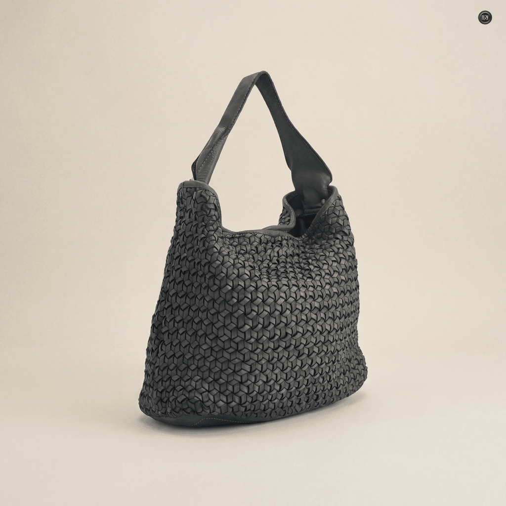 Borsa Tea maxi in pelle intrecciata