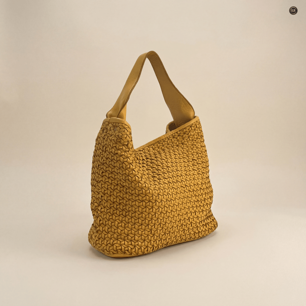 Borsa Tea maxi in pelle intrecciata