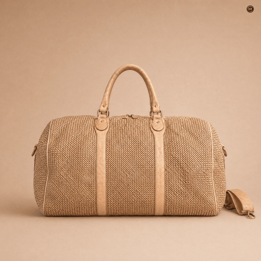 Borsone Magellano in pelle intrecciata