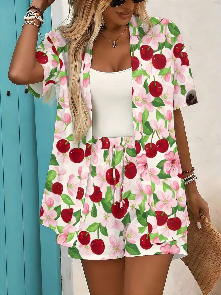 CONJUNTO DE DOS PIEZAS CON ESTAMPADO CEREZAS - SIGARDE