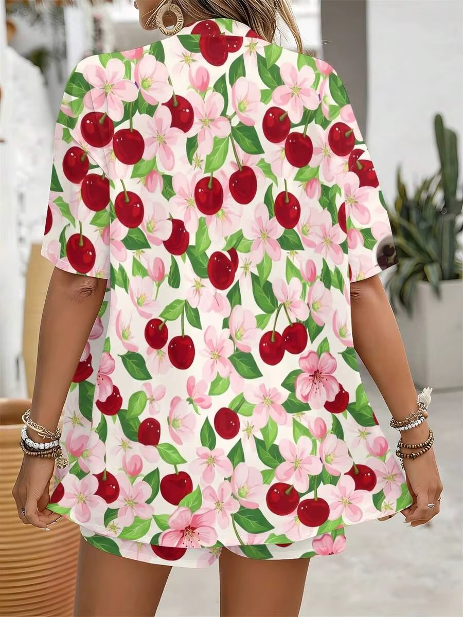 CONJUNTO DE DOS PIEZAS CON ESTAMPADO CEREZAS - SIGARDE