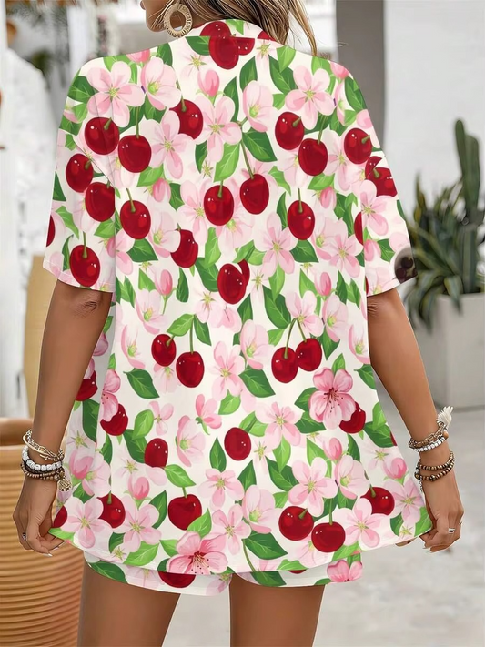 CONJUNTO DE DOS PIEZAS CON ESTAMPADO CEREZAS | SIGARDE