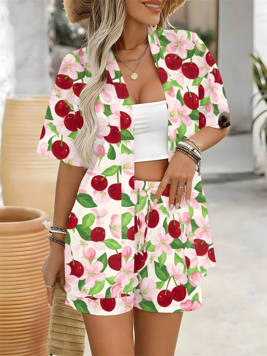 CONJUNTO DE DOS PIEZAS CON ESTAMPADO CEREZAS - SIGARDE