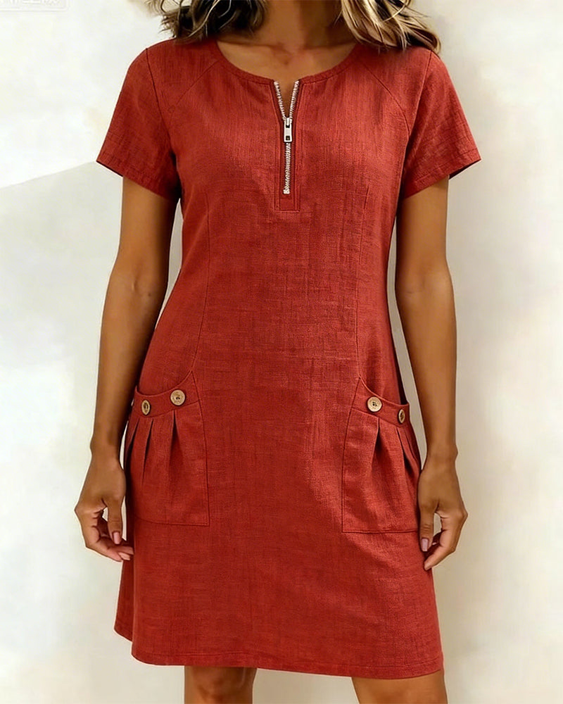 VESTIDO CORTO DE LINO - ASIA