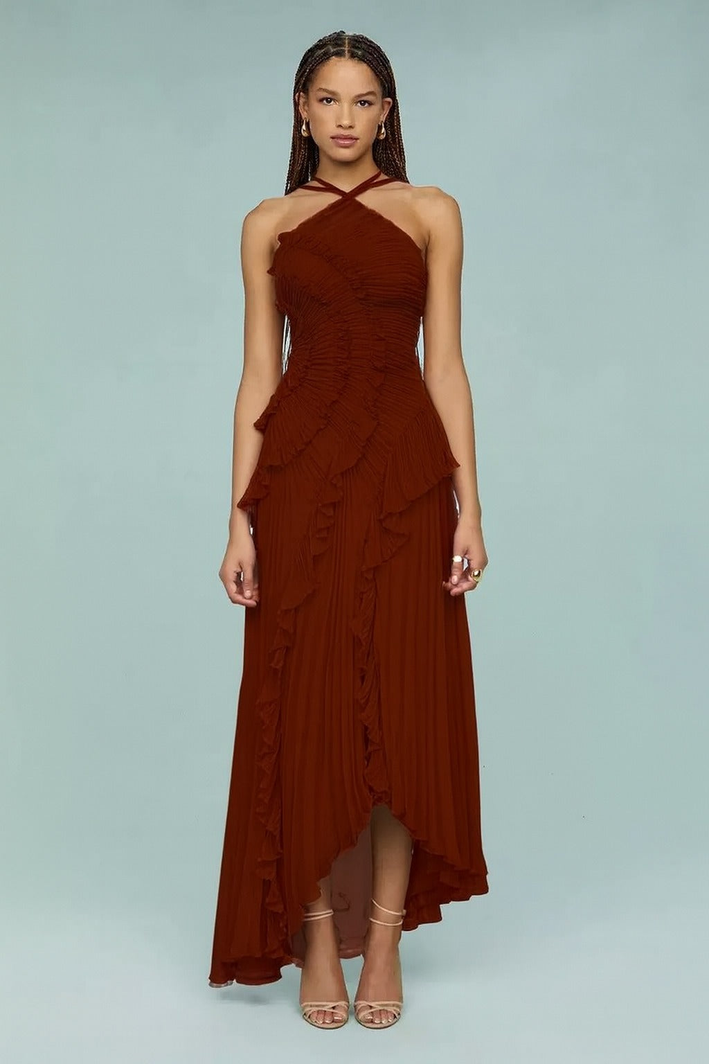 VESTIDO CON VOLANTES EN ESPIRAL - BAMBIA