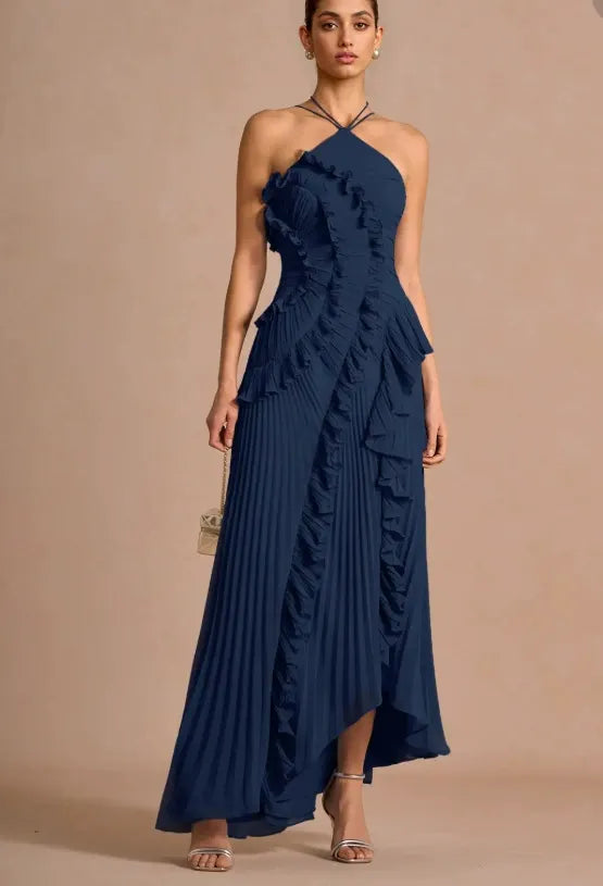 VESTIDO CON VOLANTES EN ESPIRAL - BAMBIA