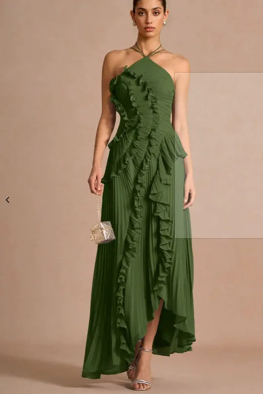 VESTIDO CON VOLANTES EN ESPIRAL - BAMBIA