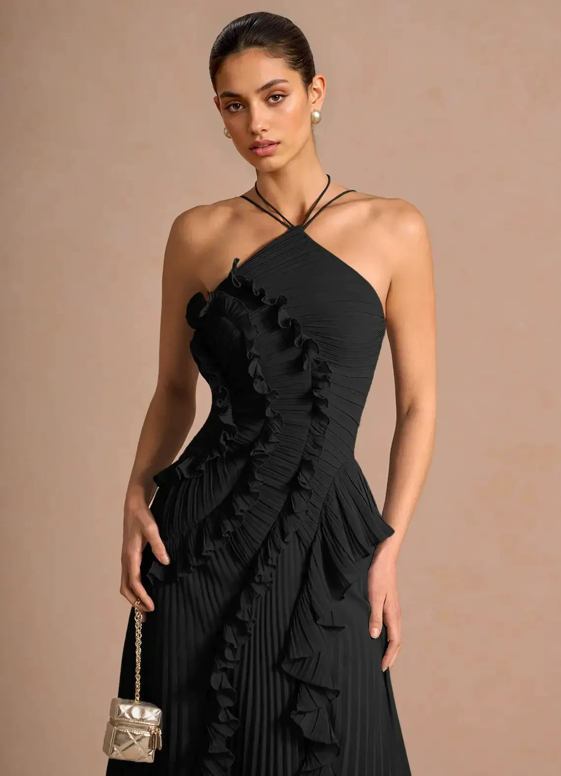 VESTIDO CON VOLANTES EN ESPIRAL - BAMBIA