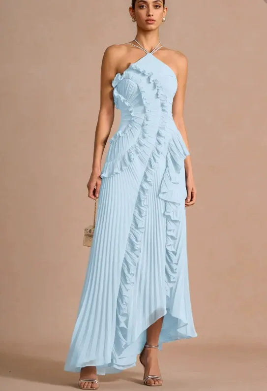 VESTIDO CON VOLANTES EN ESPIRAL - BAMBIA