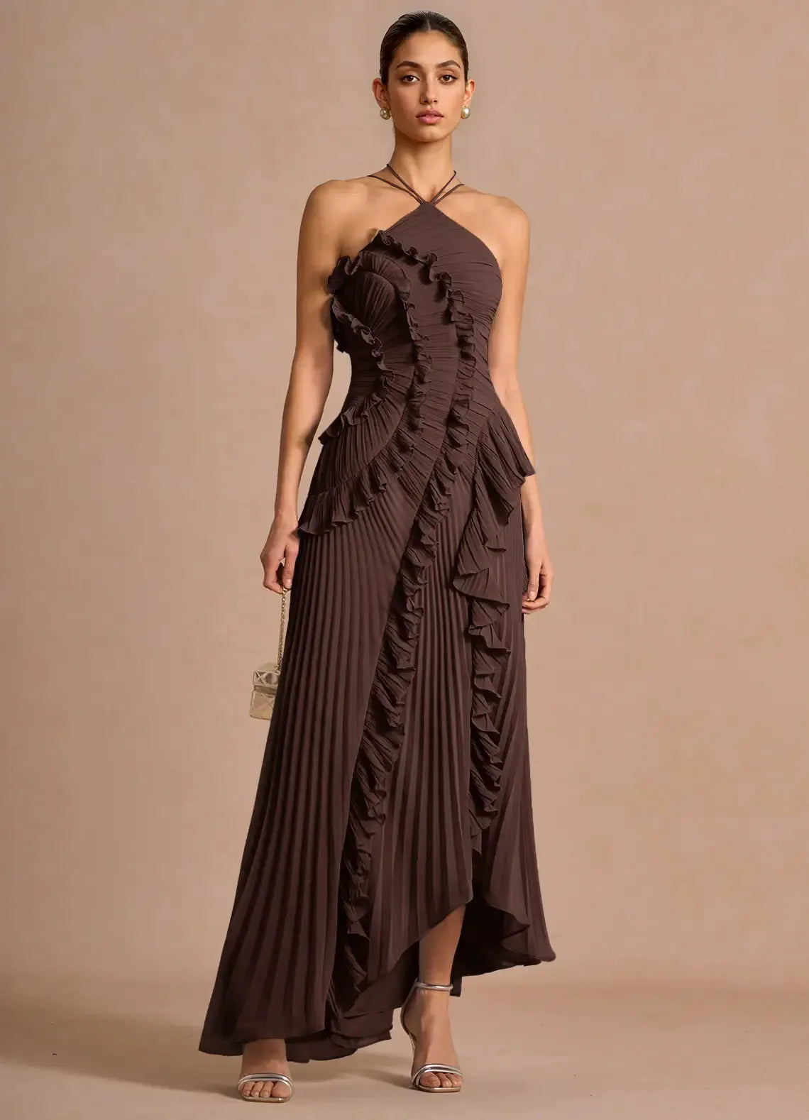 VESTIDO CON VOLANTES EN ESPIRAL - BAMBIA