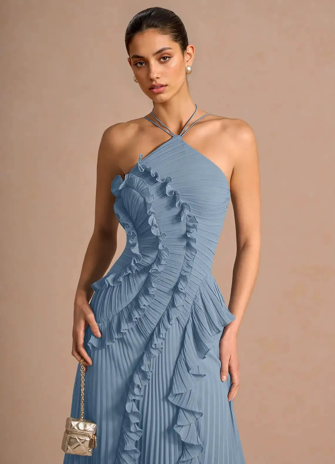 VESTIDO CON VOLANTES EN ESPIRAL - BAMBIA