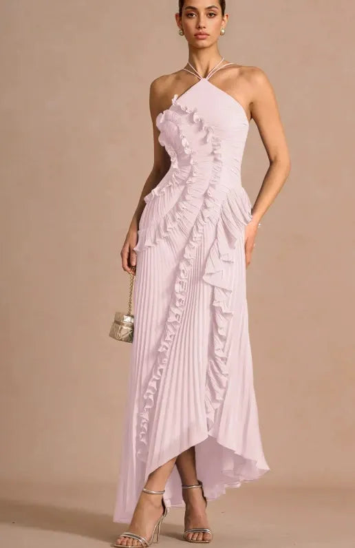 VESTIDO CON VOLANTES EN ESPIRAL - BAMBIA