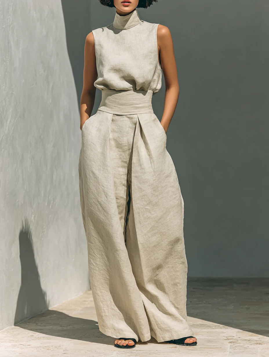 CONJUNTO MINIMALISTA DE BLUSA SIN MANGAS | ATHENEA