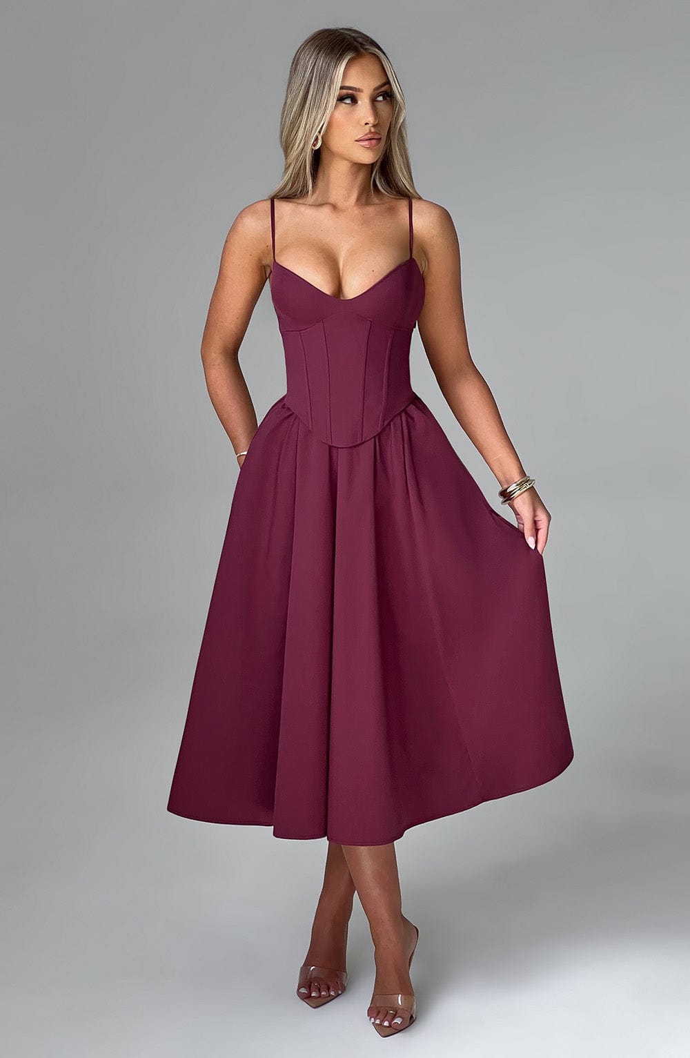 ELEGANTE VESTIDO MIDI ESTILO CORSÉ - RAJAT