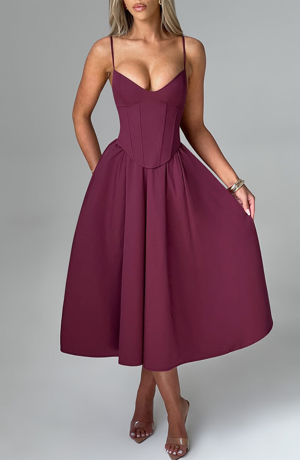 ELEGANTE VESTIDO MIDI ESTILO CORSÉ - RAJAT